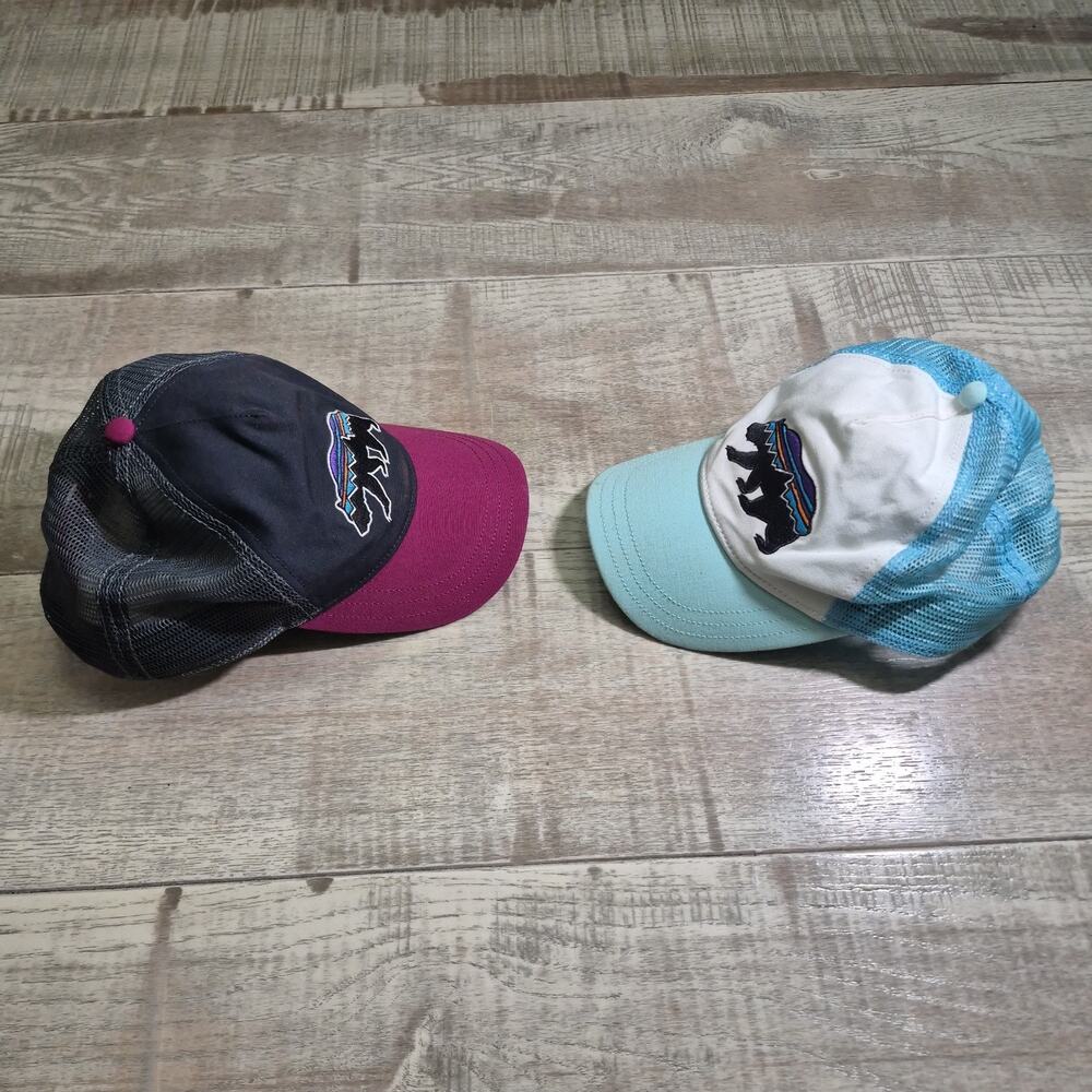 Lot Of 2 Patagonia Fitz Roy Bear Snapback Trucker Hat Cap - Picture 3 of 7